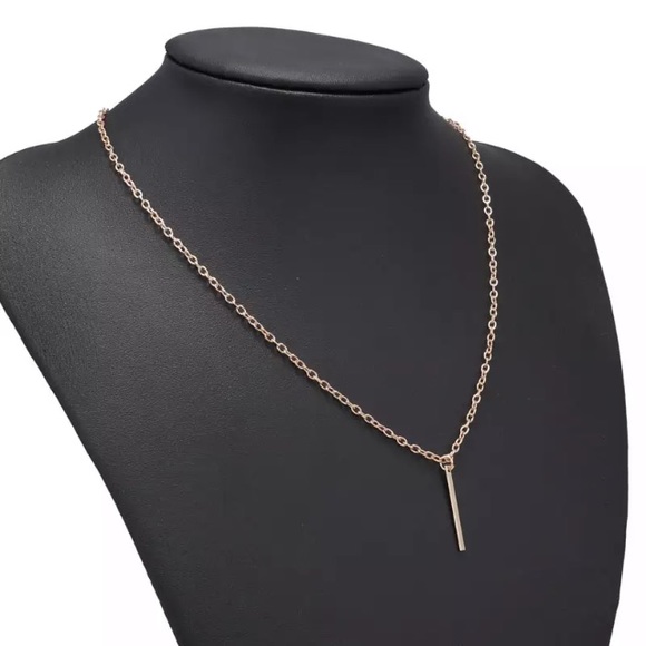 NEW!💙💎💛GOLDEN💛SHORT💛BAR💛NECKLACE!💛💎💙CUTE! - Picture 4 of 8